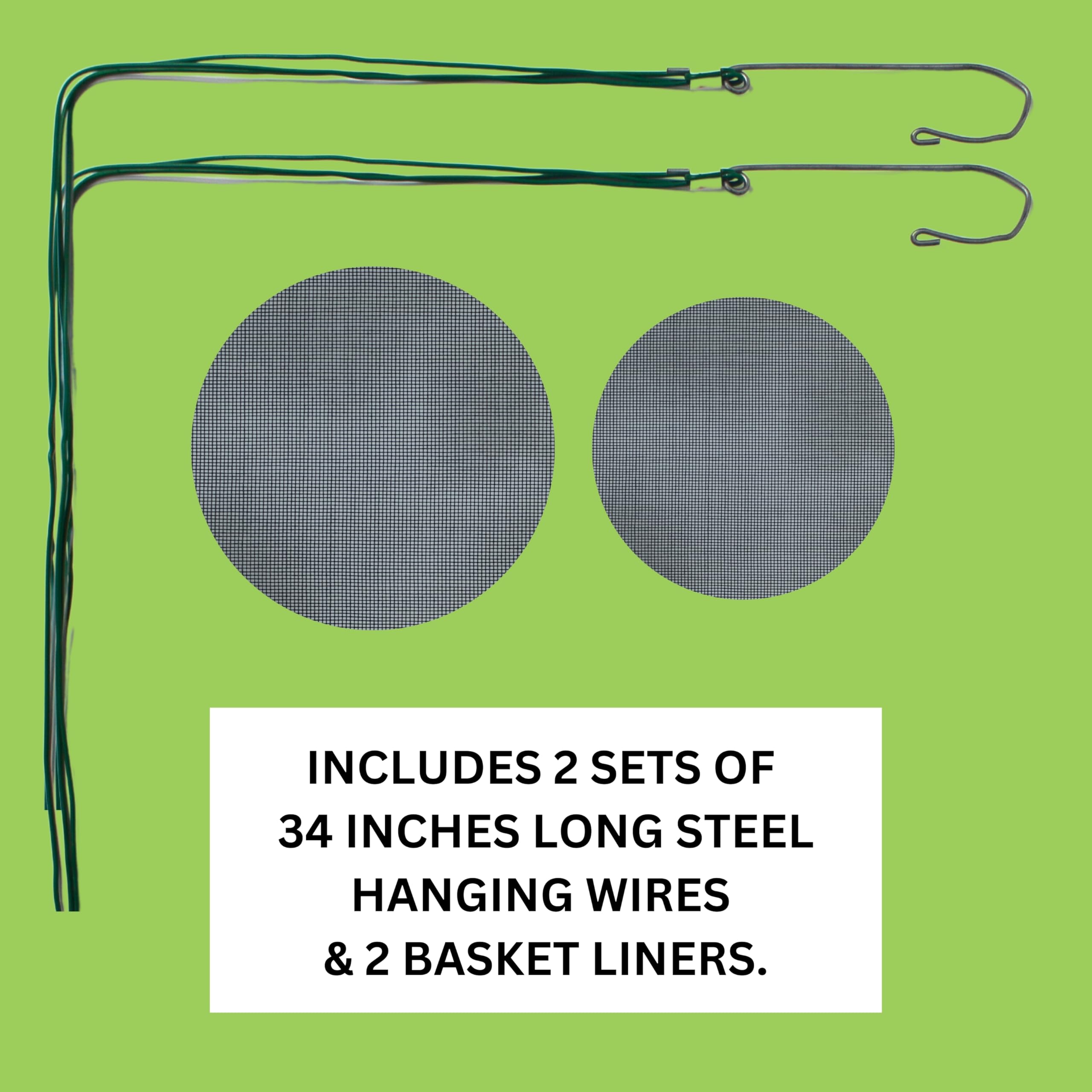 DESQUIGGLE coated hanging wire and white plastic tubing detail for weather protection and durability