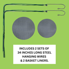 DESQUIGGLE coated hanging wire and white plastic tubing detail for weather protection and durability