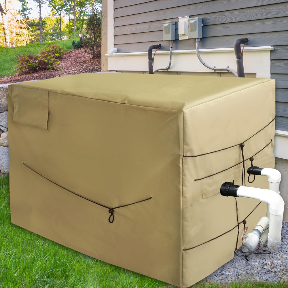 Desunqin installed on deck protects pool equipment year-round