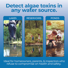 Detekt kit in use collecting pond water sample for on-site safety checking