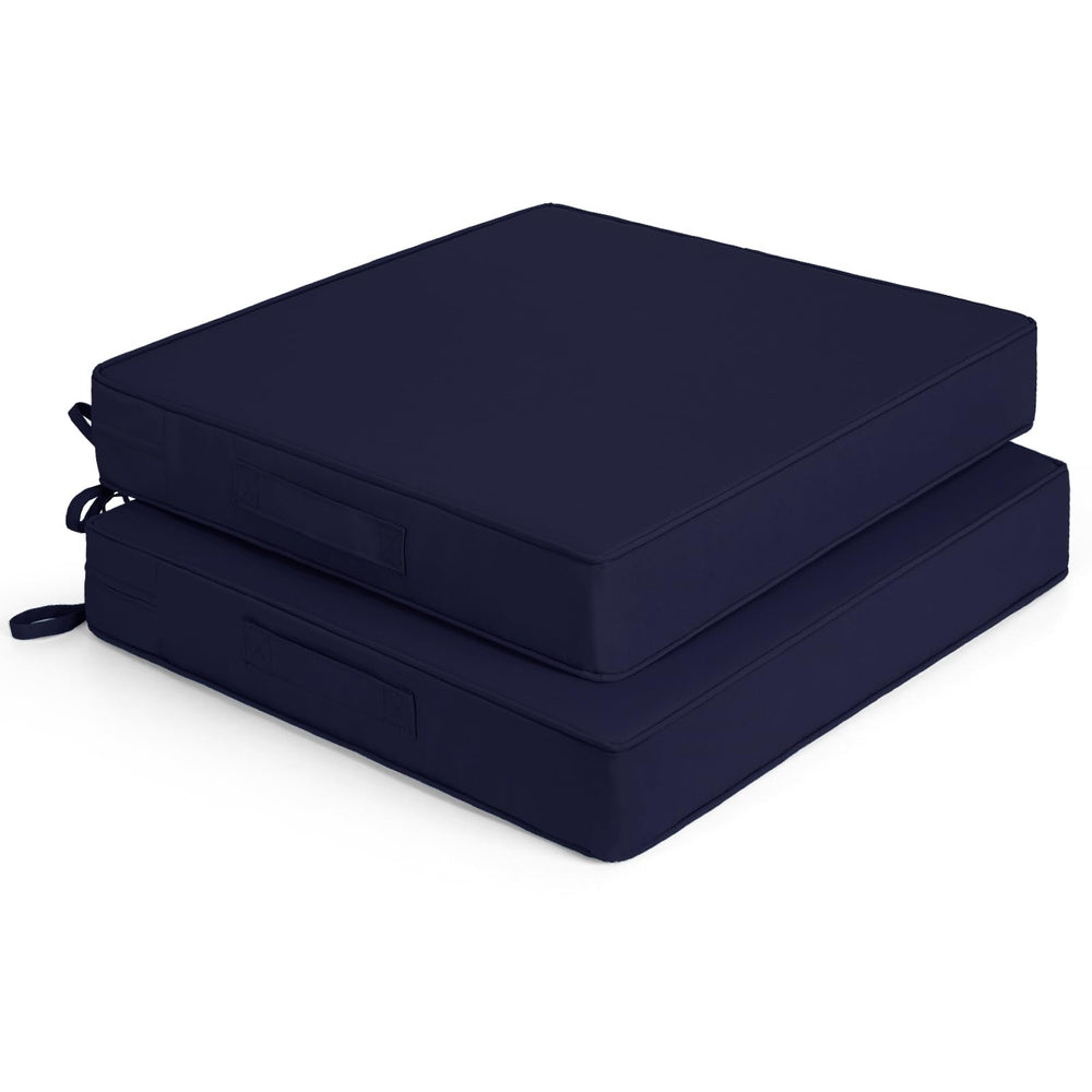Detiblue front view of deep blue cushion showing clean lines and comfort