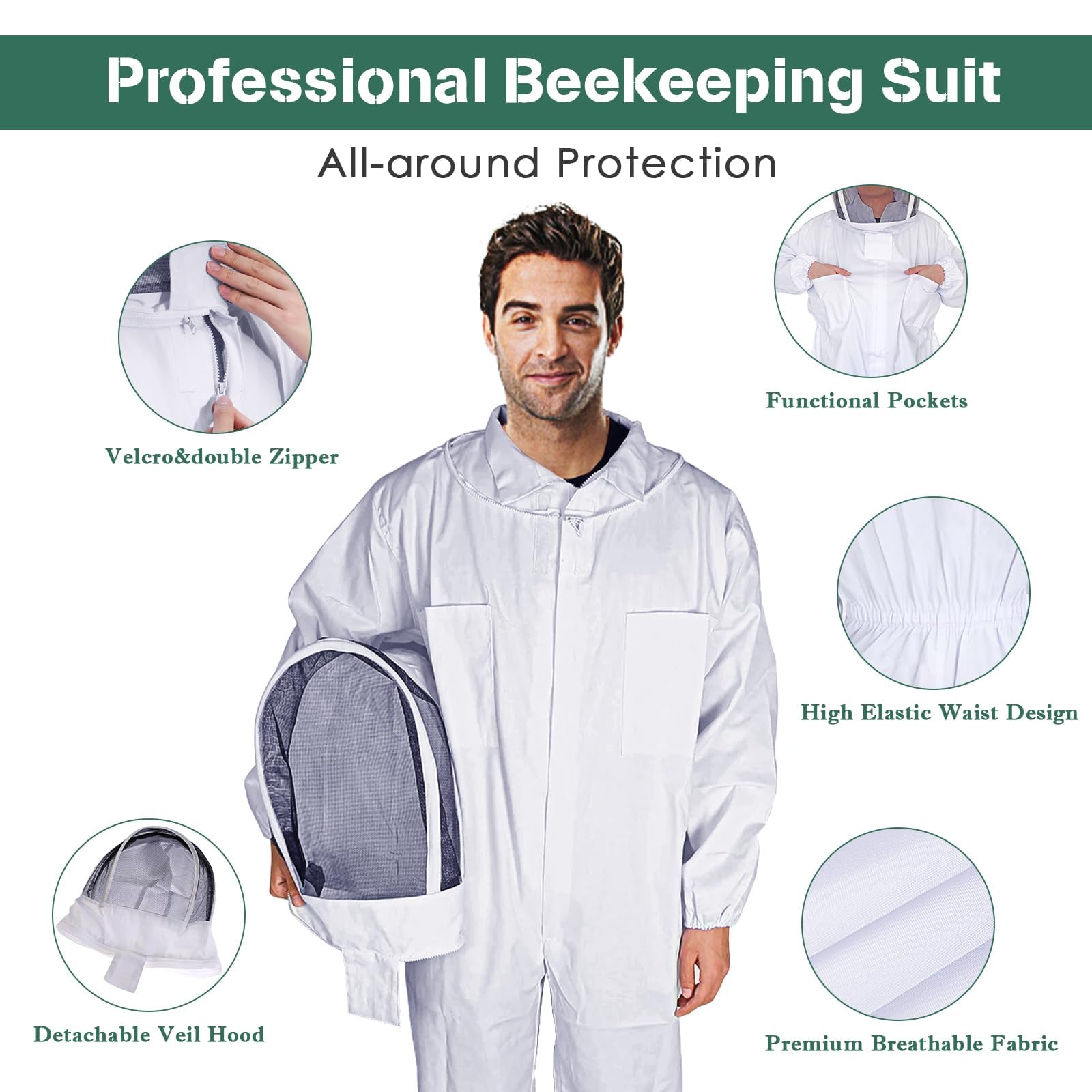 Deuovht detachable veil close-up showing secure attachment and visibility