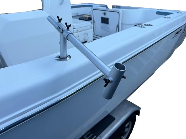 Dev Fishing mount installed in boat rod holder demonstrating secure attachment