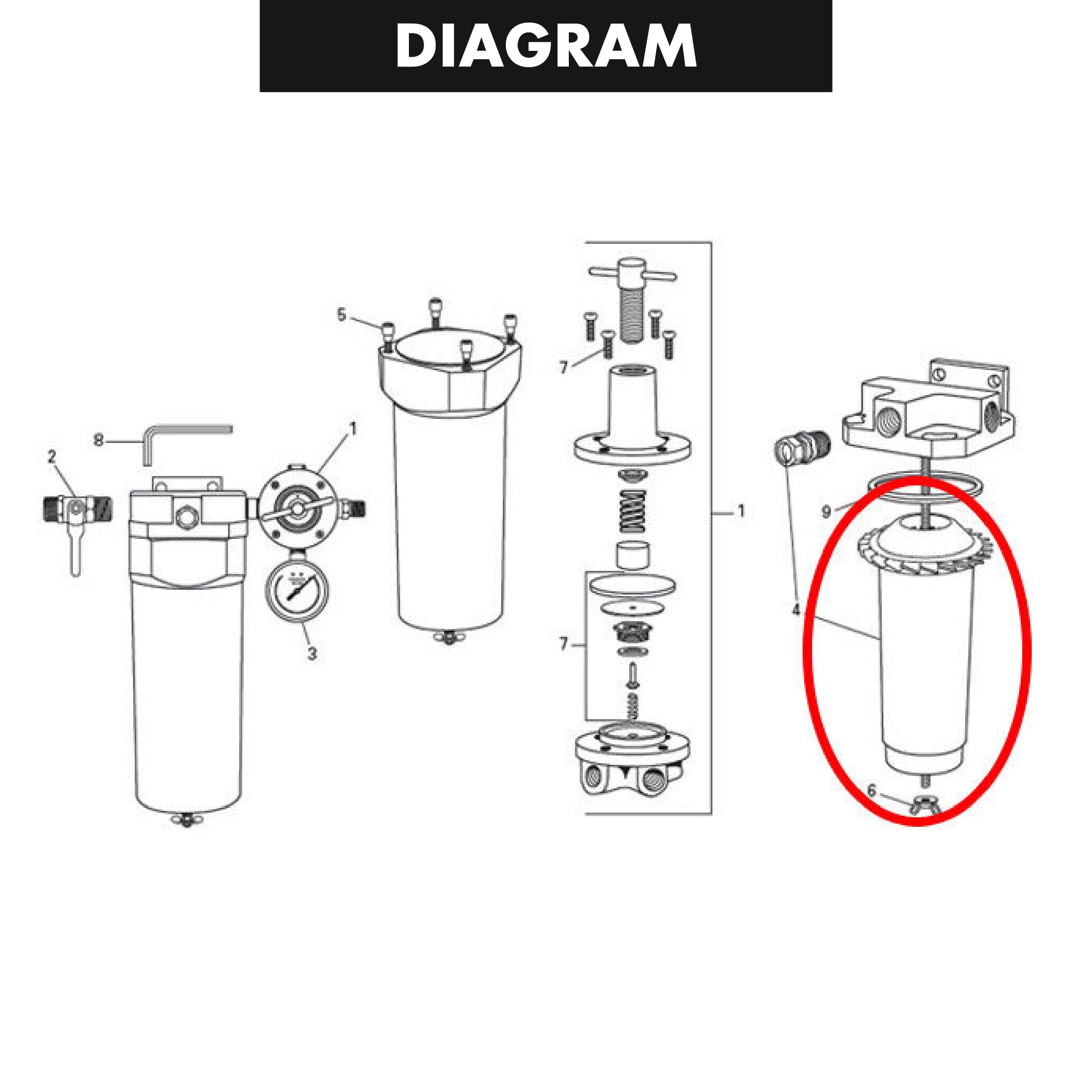 DeVilbiss CamAir QC3 cartridge installed in system showing reliable protection benefit
