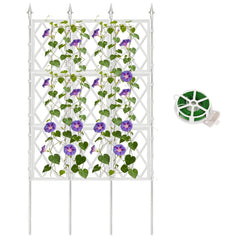 DEVISEFUN trellis front view showing sturdy white frame and grid support