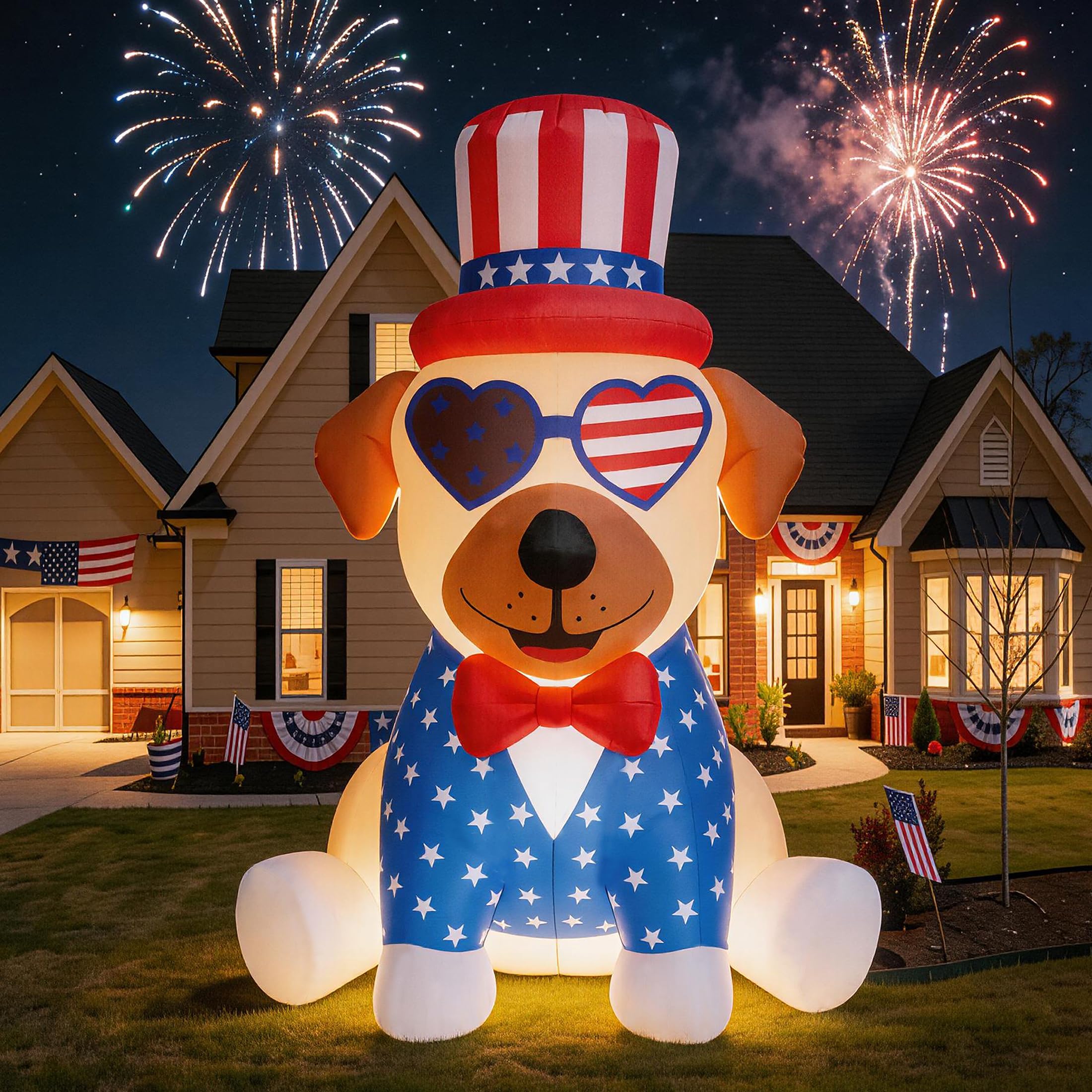 DEVONWIDE pug front view showing patriotic design and festive appeal