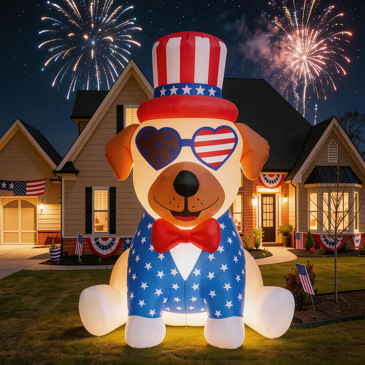 DEVONWIDE pug front view showing patriotic design and festive appeal