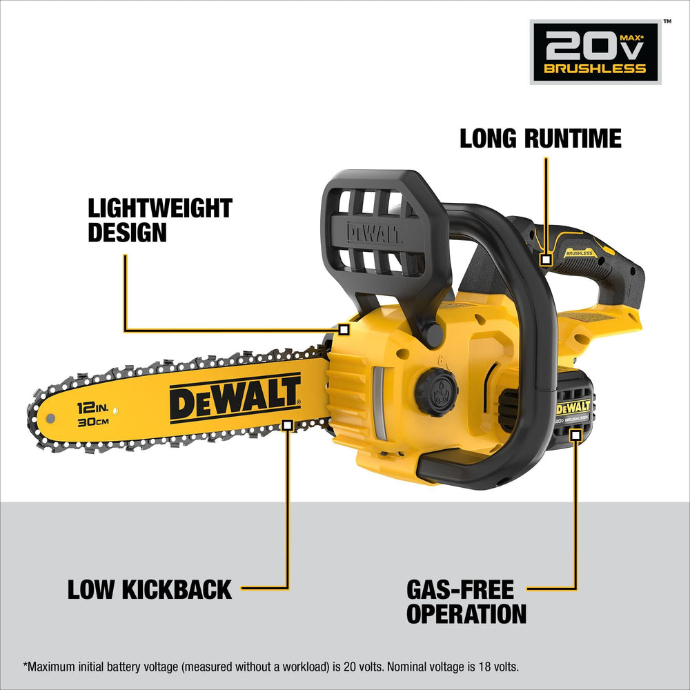 DEWALT brushless motor detail highlighting efficient power and longer runtime