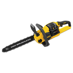 DEWALT chainsaw kit front view showing compact 16-inch saw and battery for portability