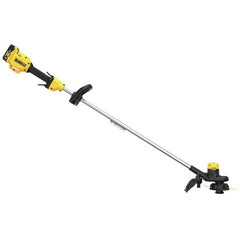 DEWALT cutting head closeup showing dual-line string for precise cuts