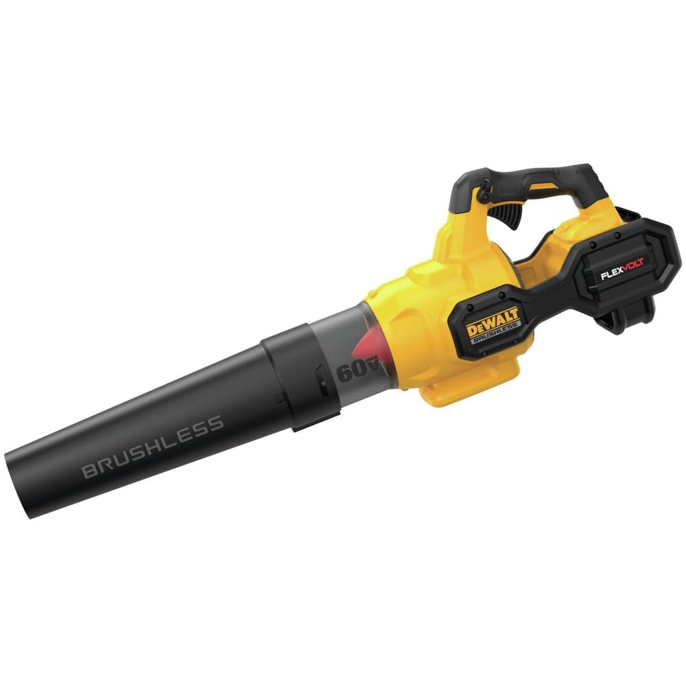 DEWALT DCBL772B front view showing compact blower and professional build, fast clearing benefit