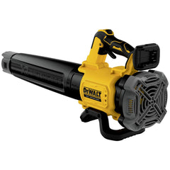 DEWALT handheld axial blower front with nozzle showing powerful airflow for clearing