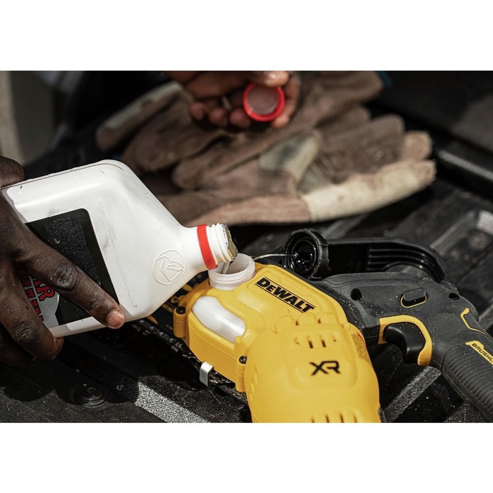DEWALT in a garden setting illustrating compact reach in tight spaces
