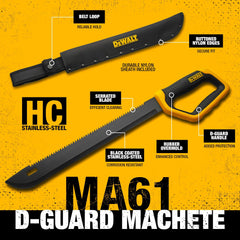DEWALT handle and D-guard detail showing non-slip TPR for secure grip