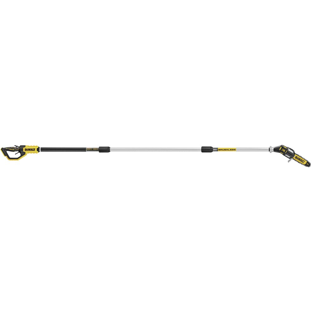 DEWALT pole saw handle and controls delivering comfort and control