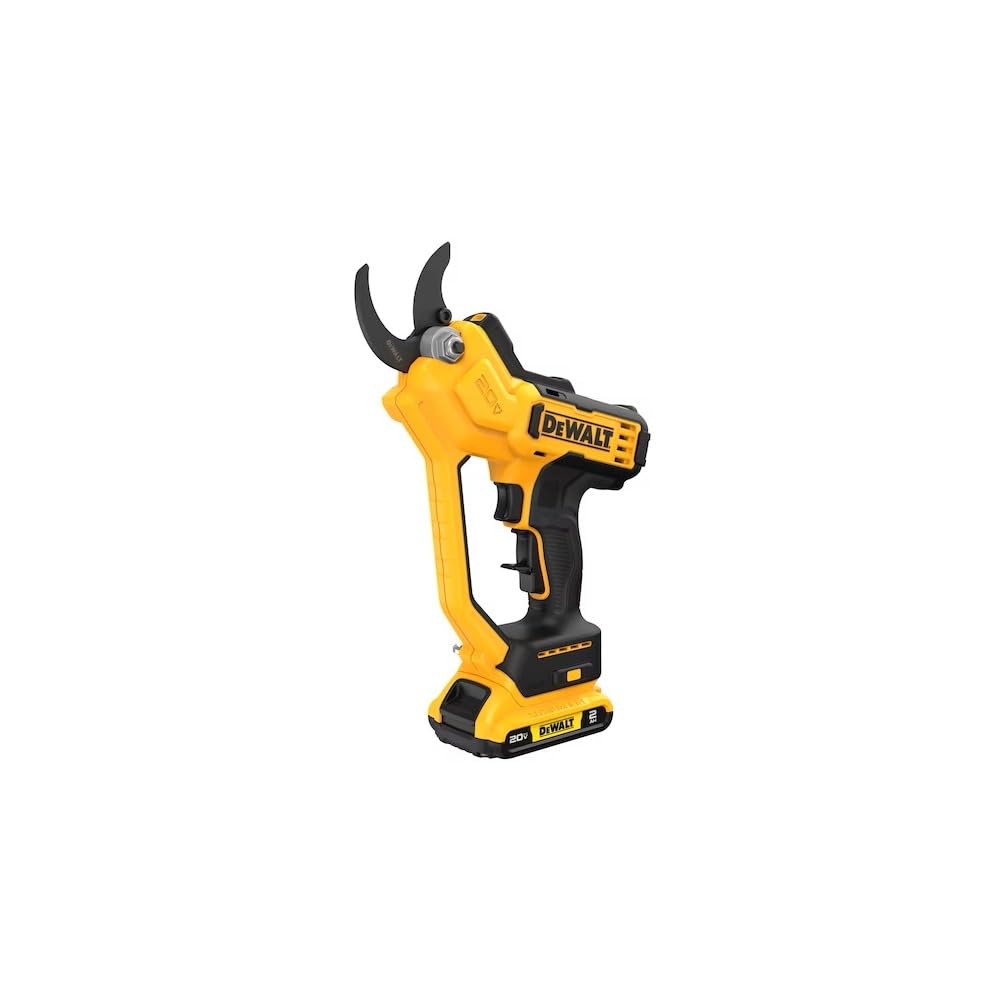 DEWALT pruner front view showing compact body and controls for easy handling