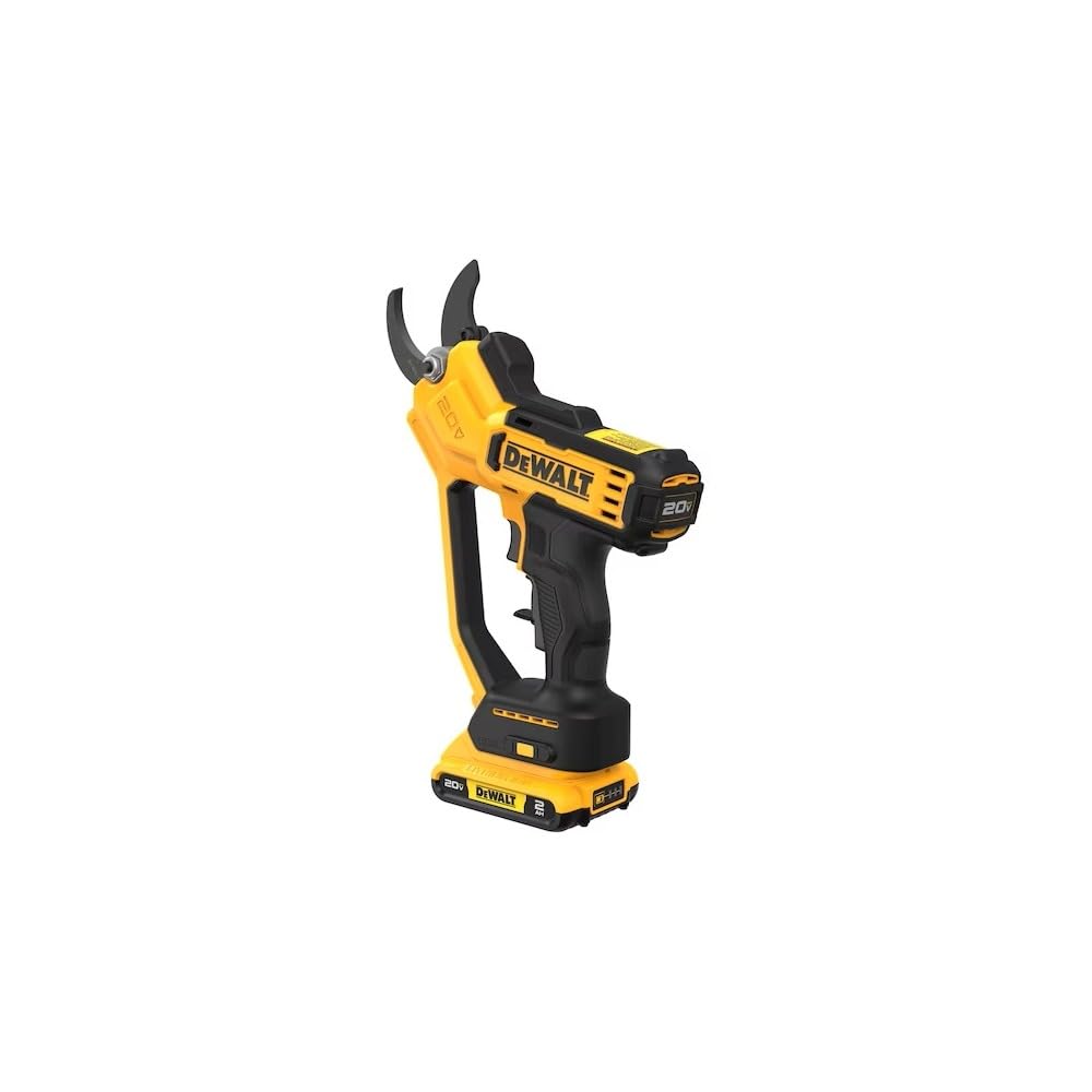 DEWALT pruner held in hand to show scale and ergonomic balance for reduced fatigue