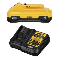DEWALT pruner with battery installed highlighting long runtime benefit