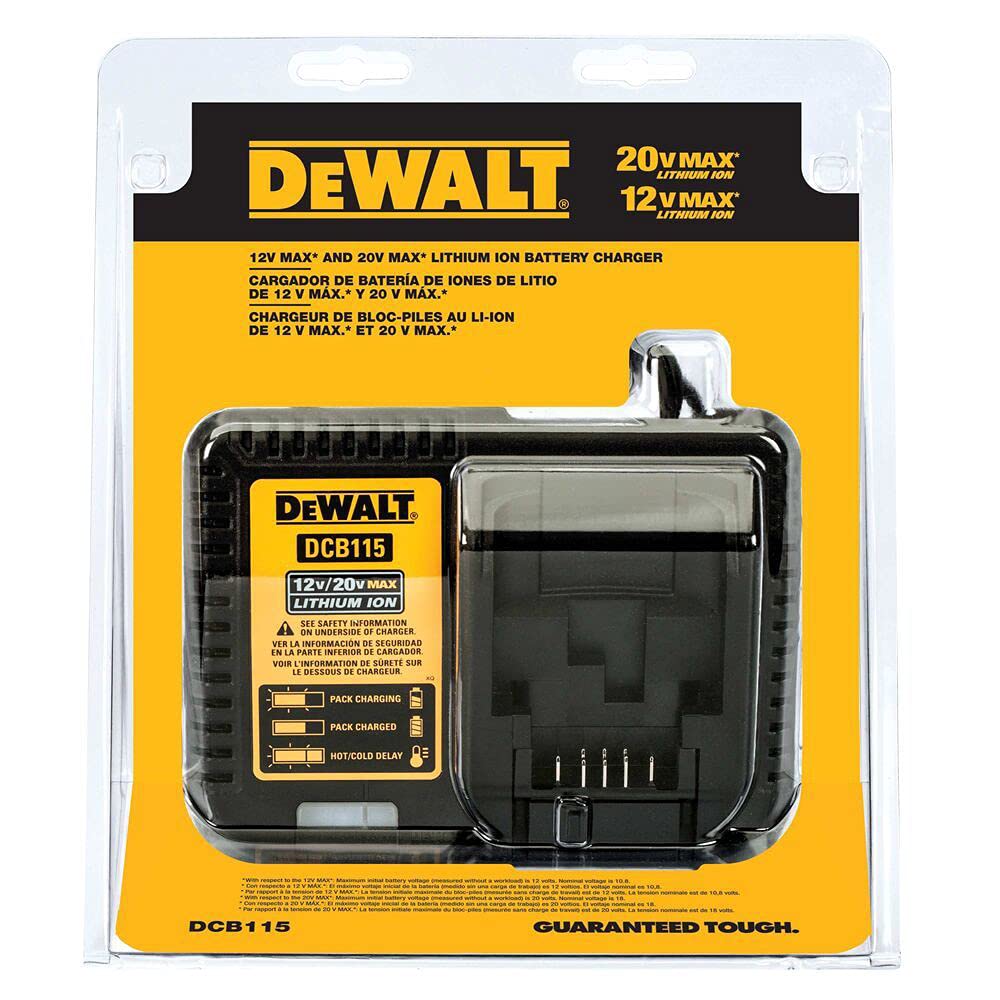 DEWALT tools next to hand for scale showing compact size and user portability