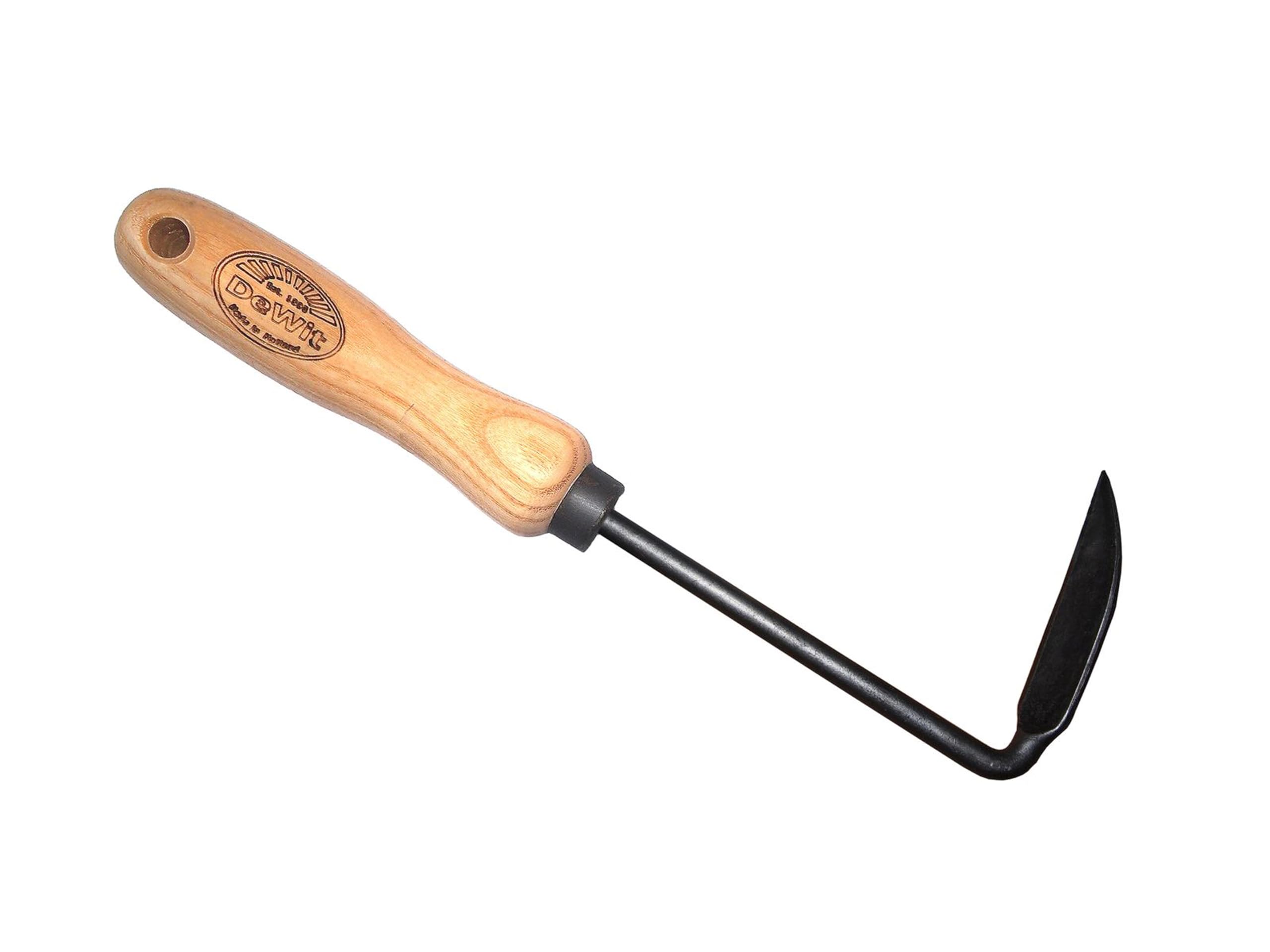 DeWit Cape Cod weeder front view showing blade and handle for precise weeding