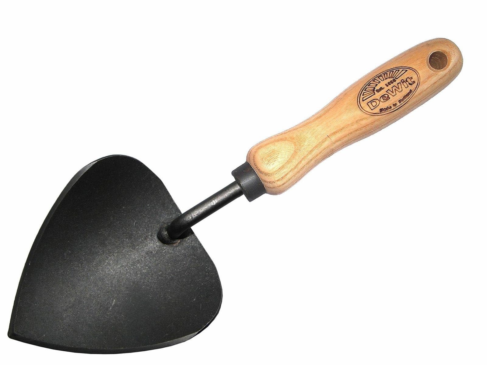 DeWit potting trowel front profile showing curved blade for cleaner scooping