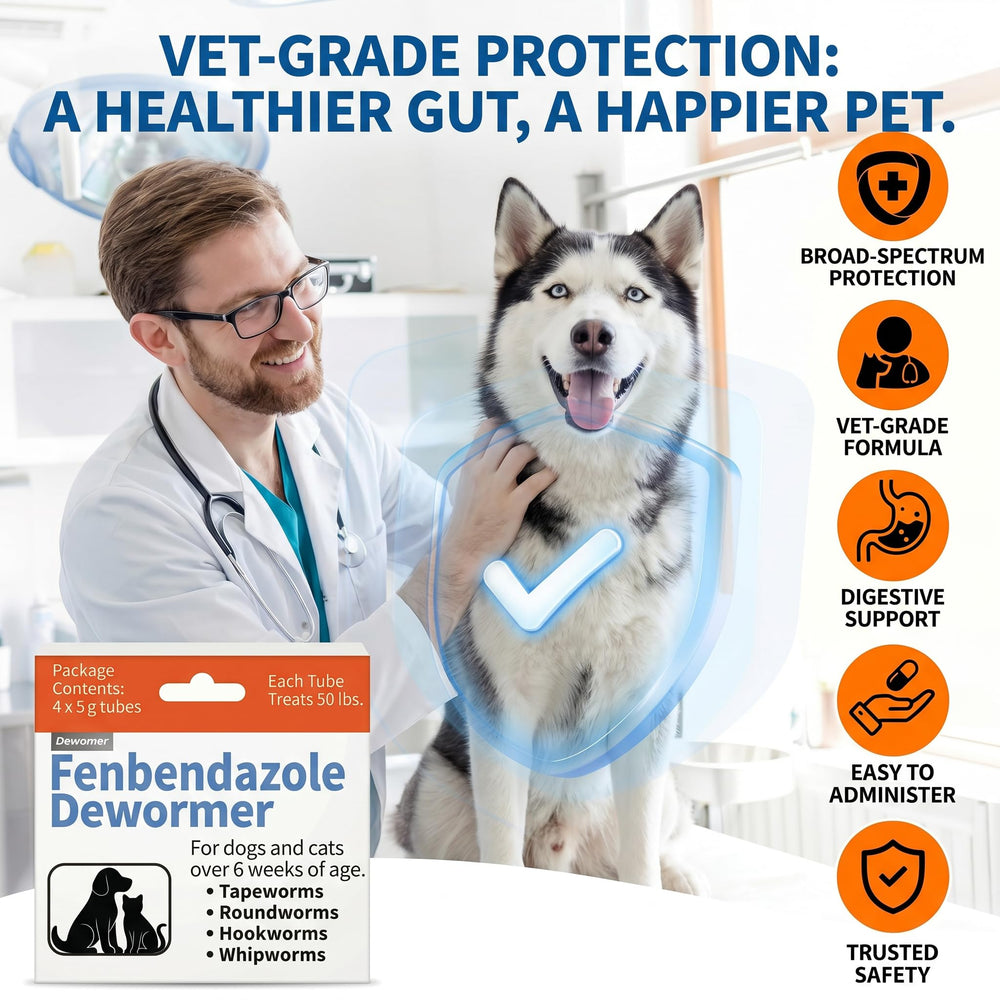 Dewomer mixed into pet food demonstrating simple dosing and full consumption benefit