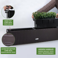 Dexceder mounted on balcony rail with bracket demonstrating secure installation