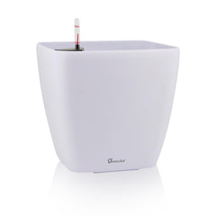 Dexceder front view white matte planter showing sleek modern finish and easy care