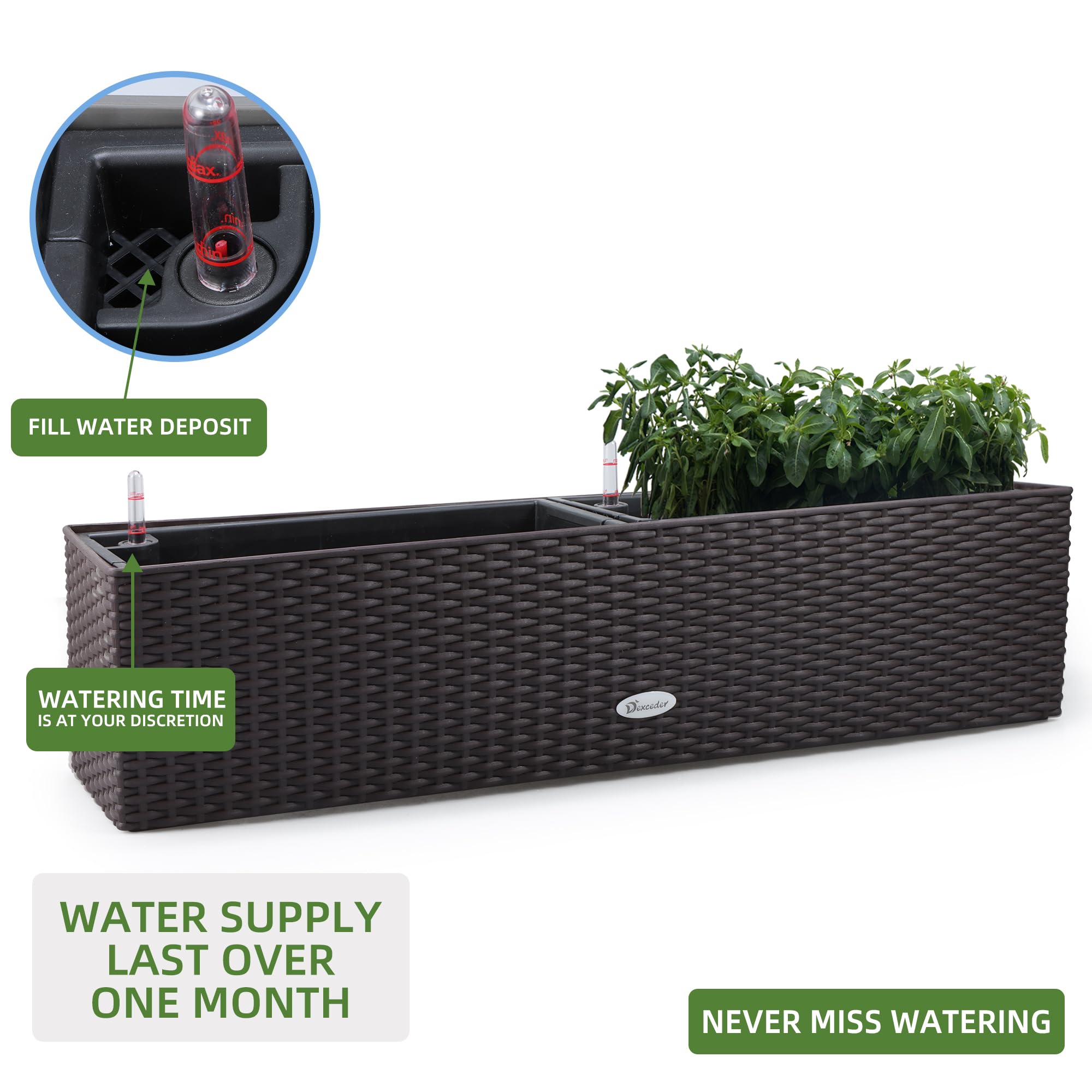 Dexceder inner pot with hidden handles for easy plant removal and cleaning