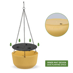 Dexceder hanging on a balcony filled with trailing plants offering space-saving display