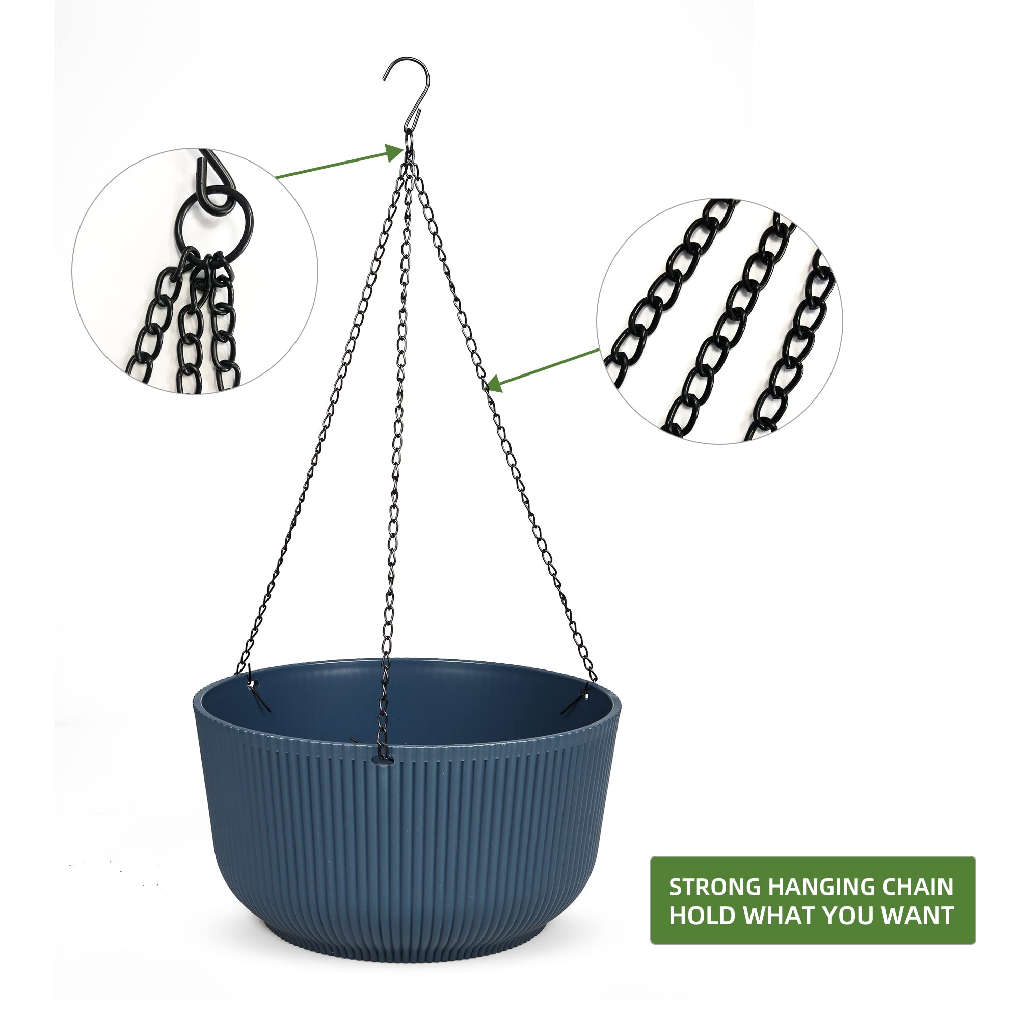 Dexceder planter held by hand showing 11.2-inch scale for sizing clarity
