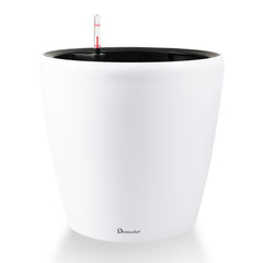 Dexceder white matte planter front view showing clean design and large capacity benefit
