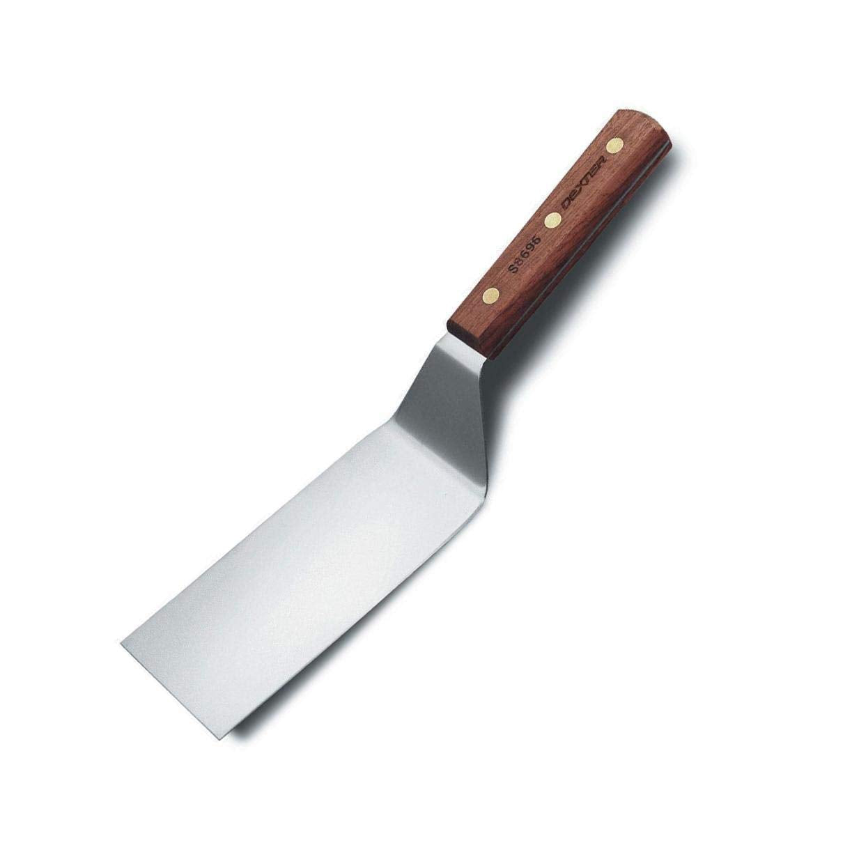 Dexter S8696 rosewood handle close-up showing contoured grip and secure rivets