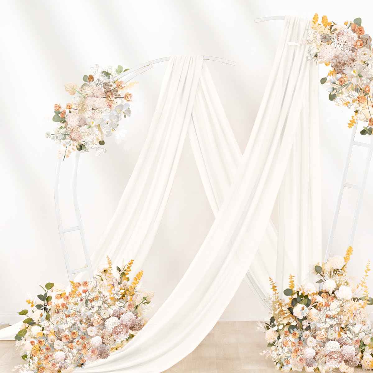 DeZerlor installed full arch backdrop demonstrating elegant event transformation