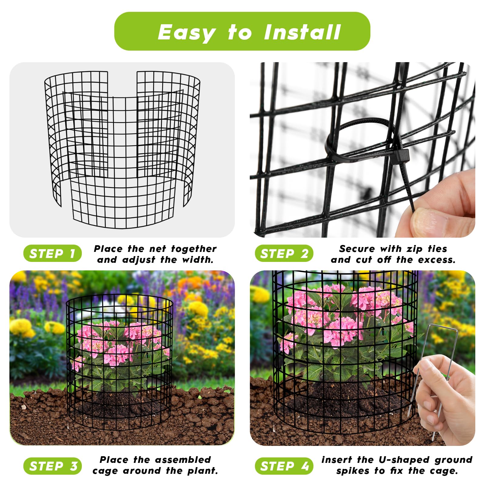 DFDNFF assembled cage around seedling demonstrating reliable animal protection