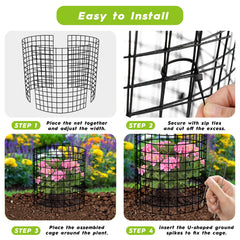 DFDNFF assembled cage around seedling demonstrating reliable animal protection