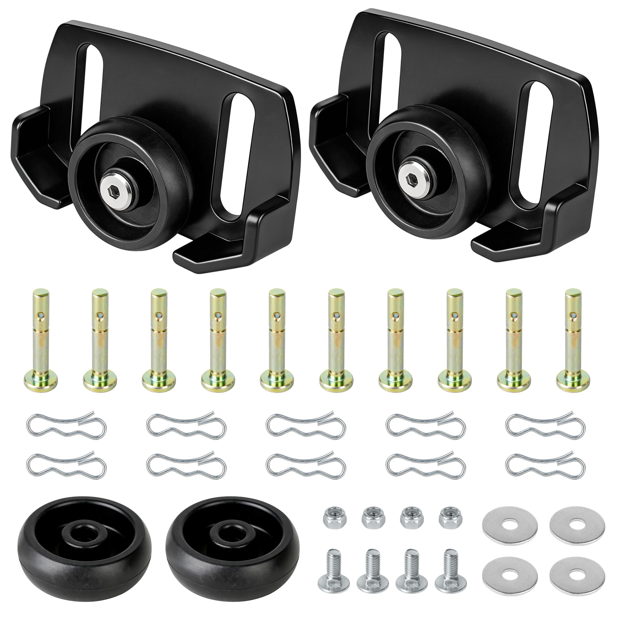 Dfnidy front view of skid shoes kit showing complete contents and quick installation benefit