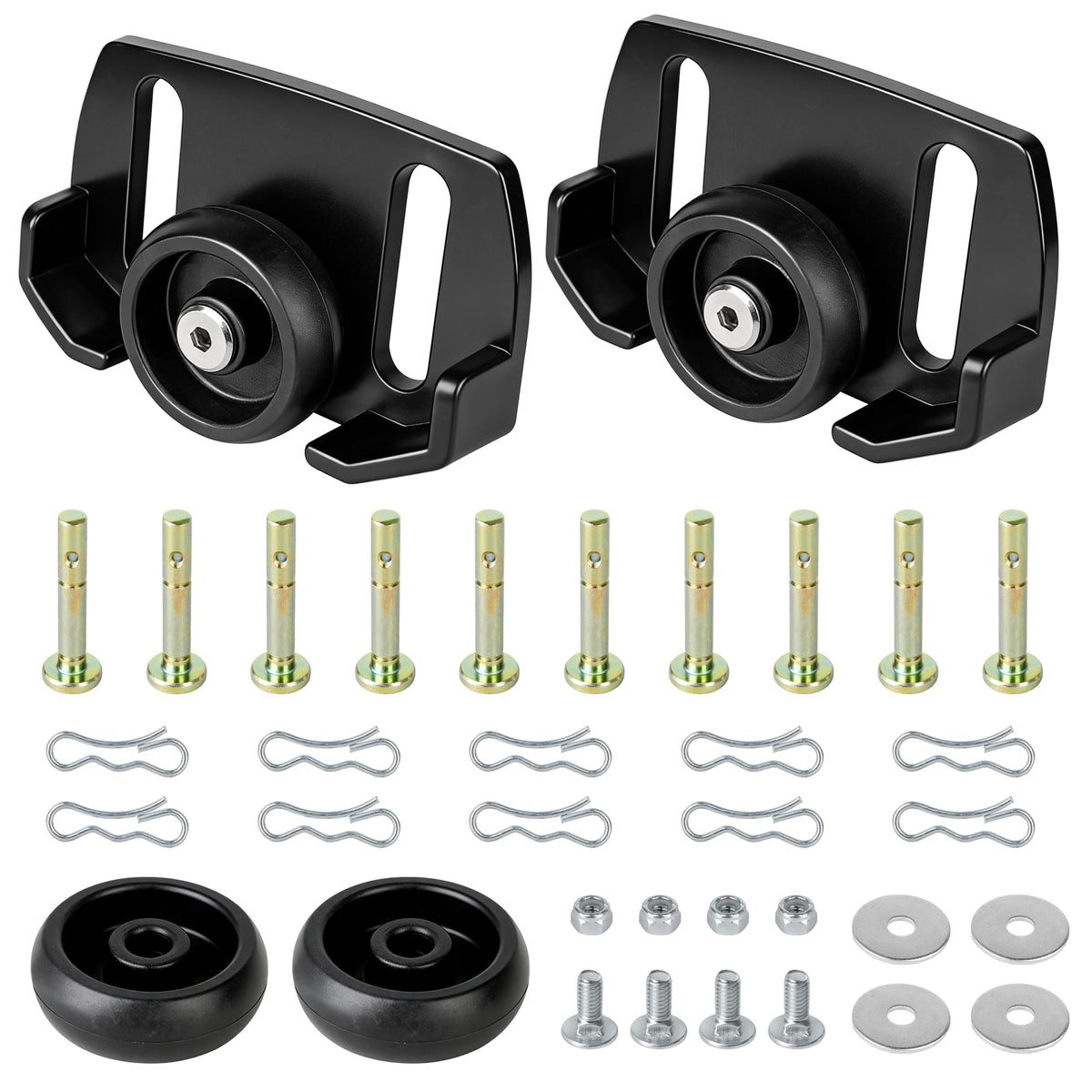 Dfnidy front view of skid shoes kit showing complete contents and quick installation benefit