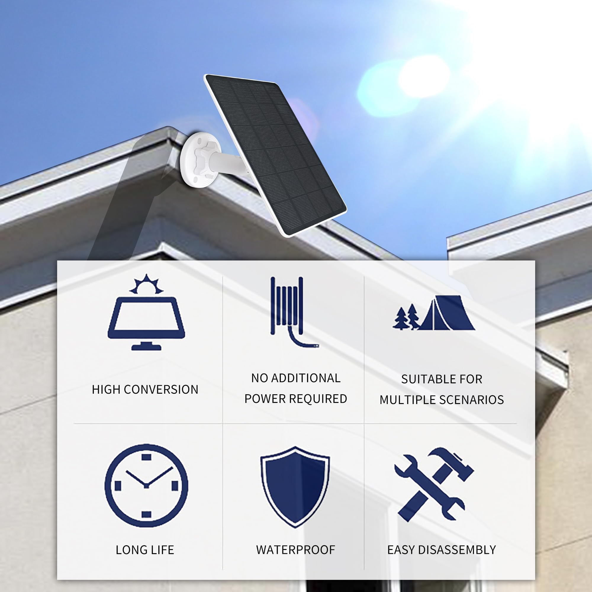DFTIM adjustable 360-degree mount demonstrating flexible aiming to maximize sun exposure