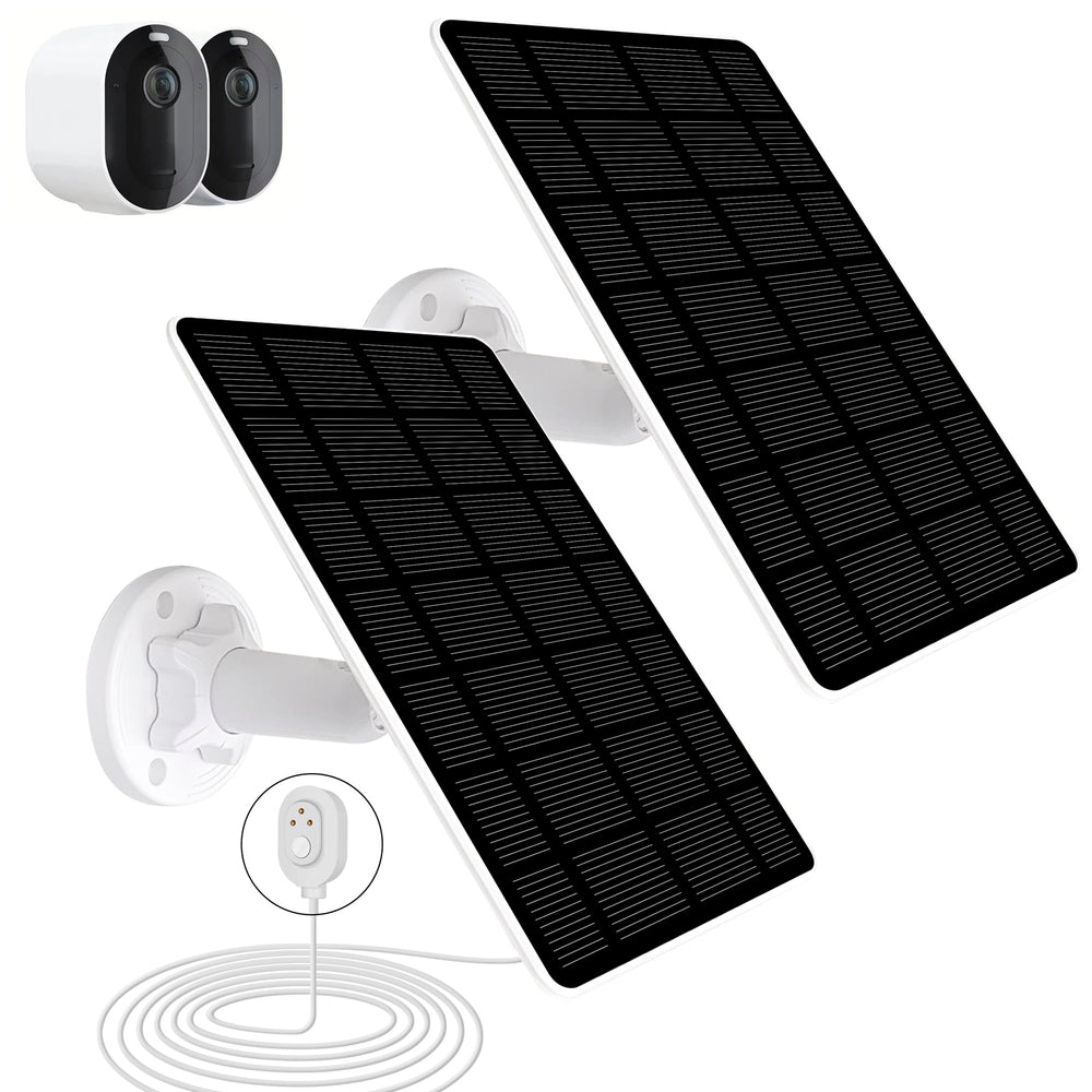 DFTIM front view of 2-pack solar panel kit showing compact packaging and accessories, reliable charging