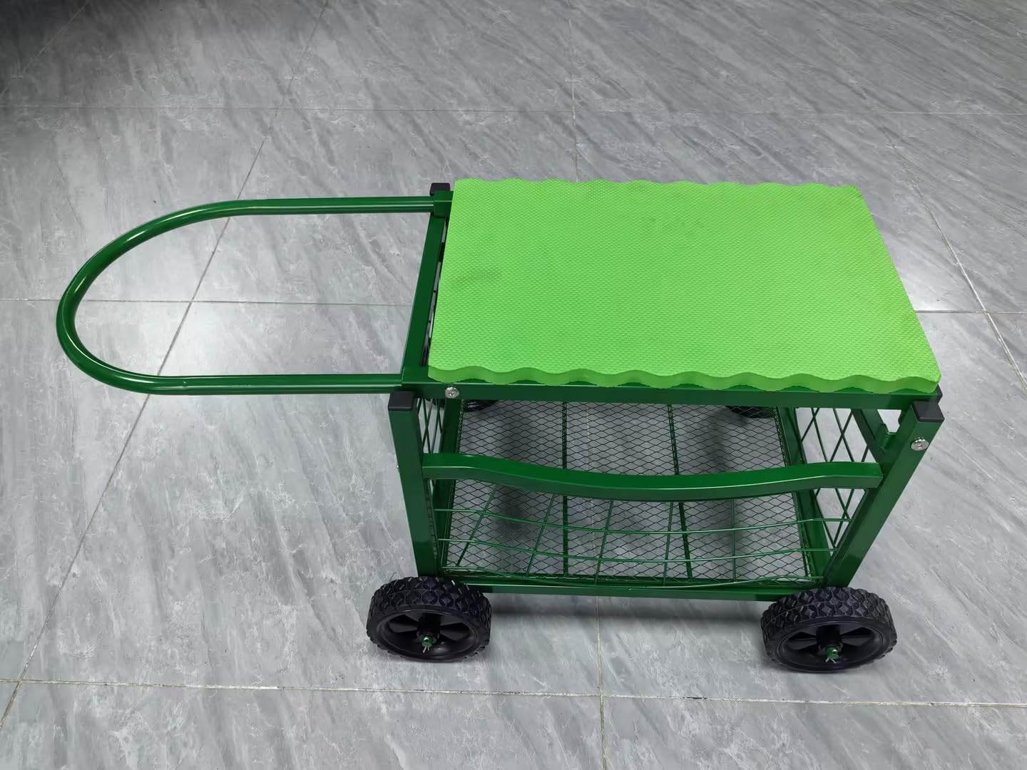 DGBAIZ rolling across patio path demonstrating smooth mobility and convenience