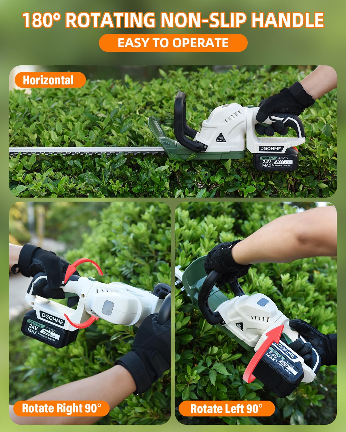 DGQHME rotatable head detail demonstrating 180-degree adjustability for access