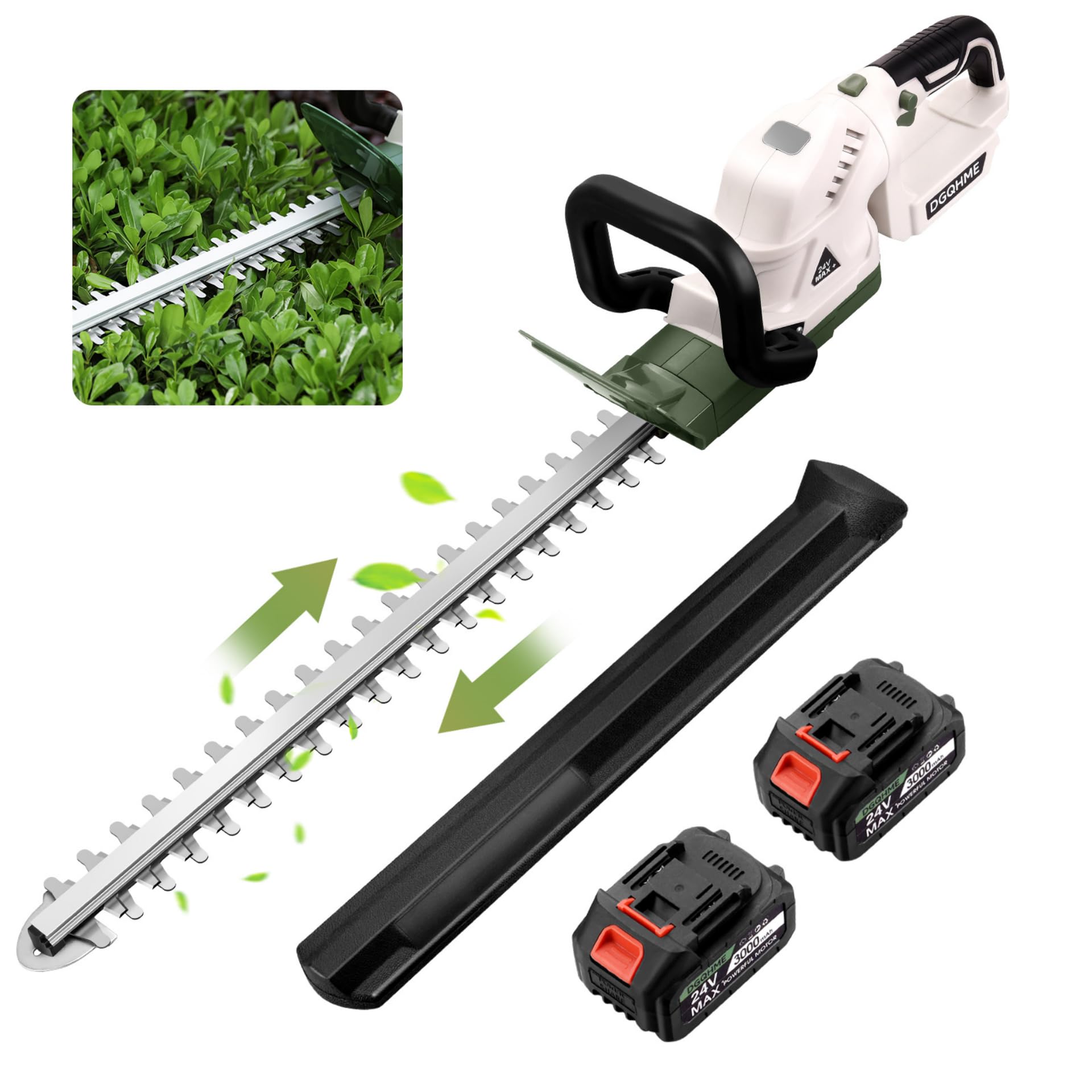 DGQHME trimmer stored with blade guard protecting edge and ensuring safe storage
