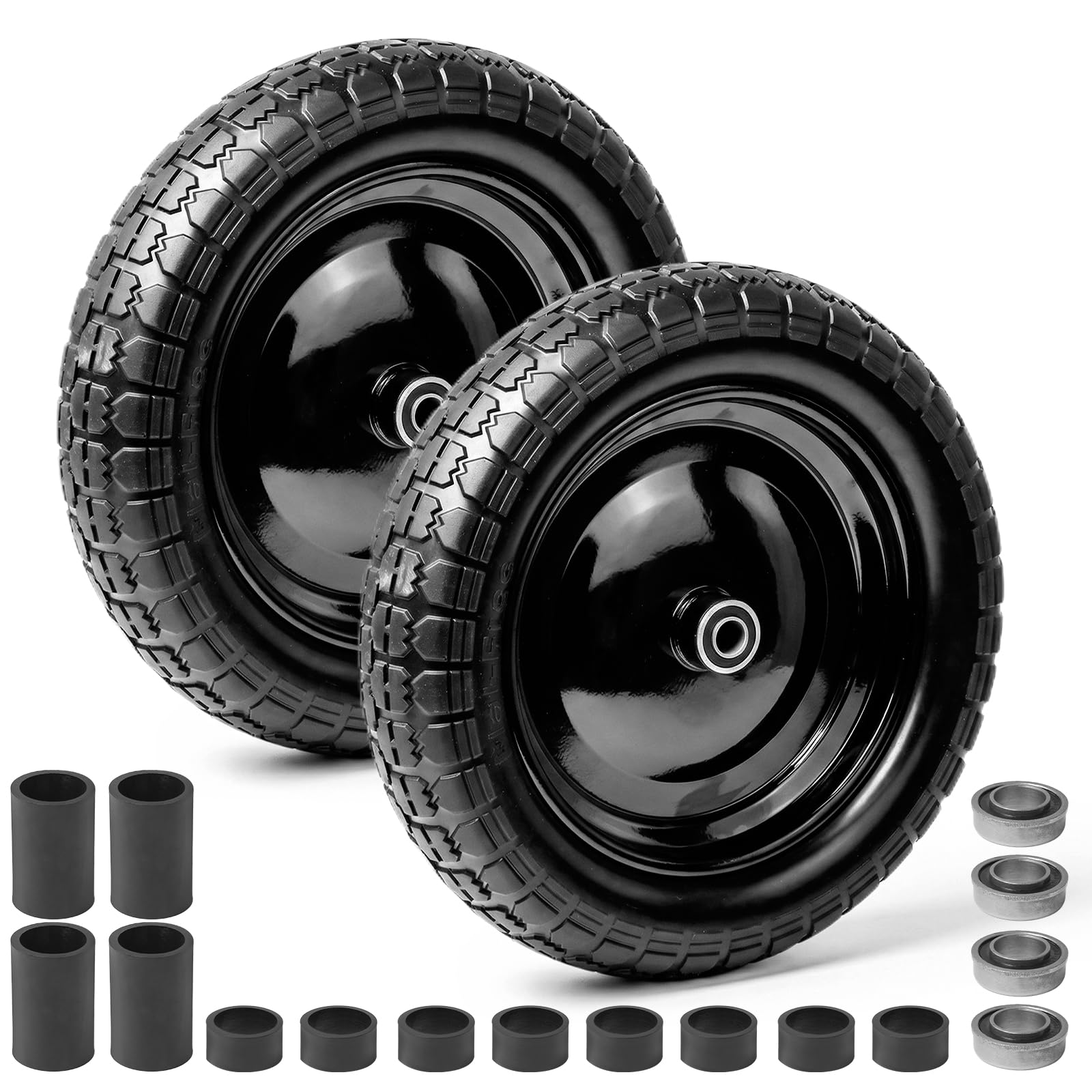 DGSL front view of full tire showing tread and solid construction benefit durability