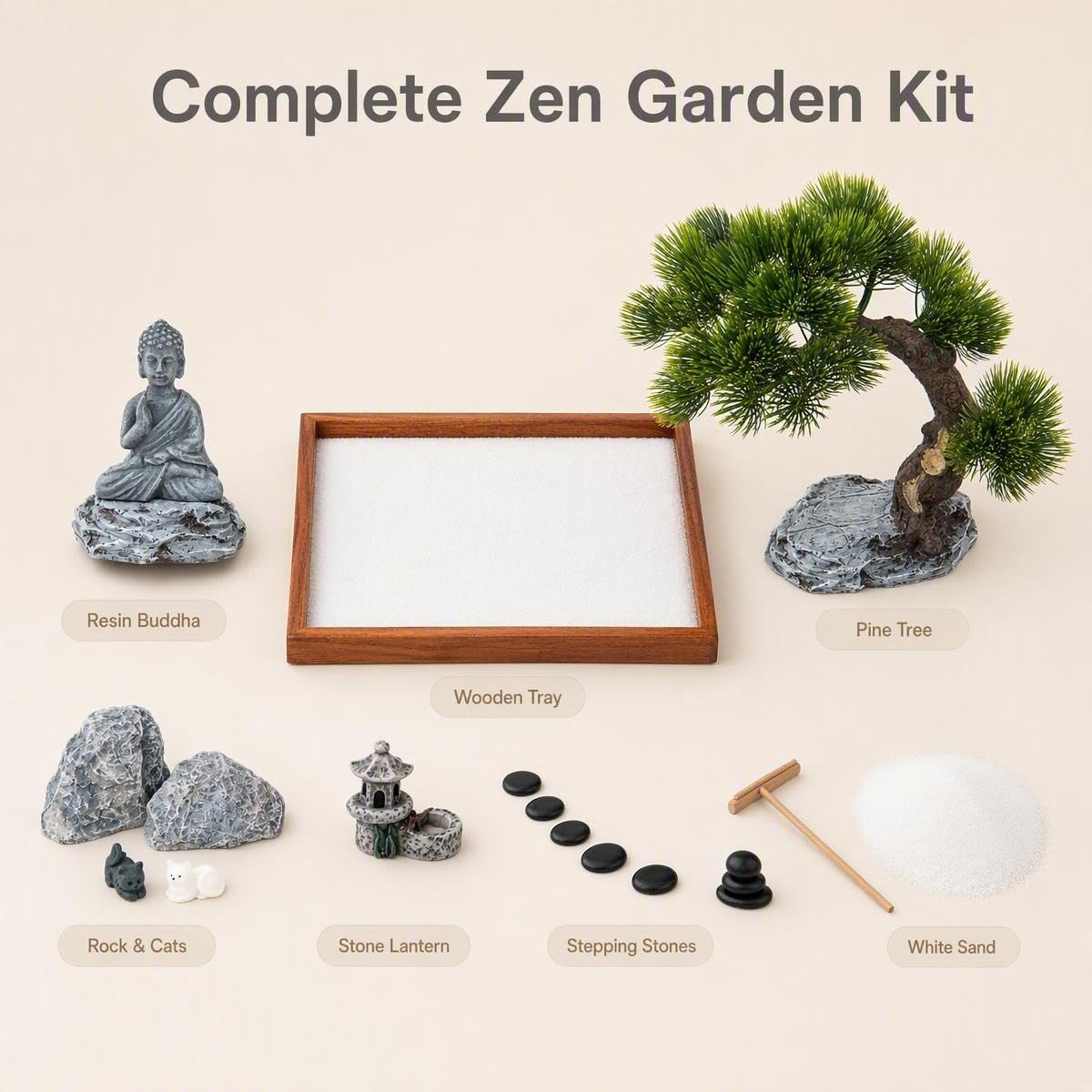 dgudgu resin figures and pagoda detail offering tactile visual interest