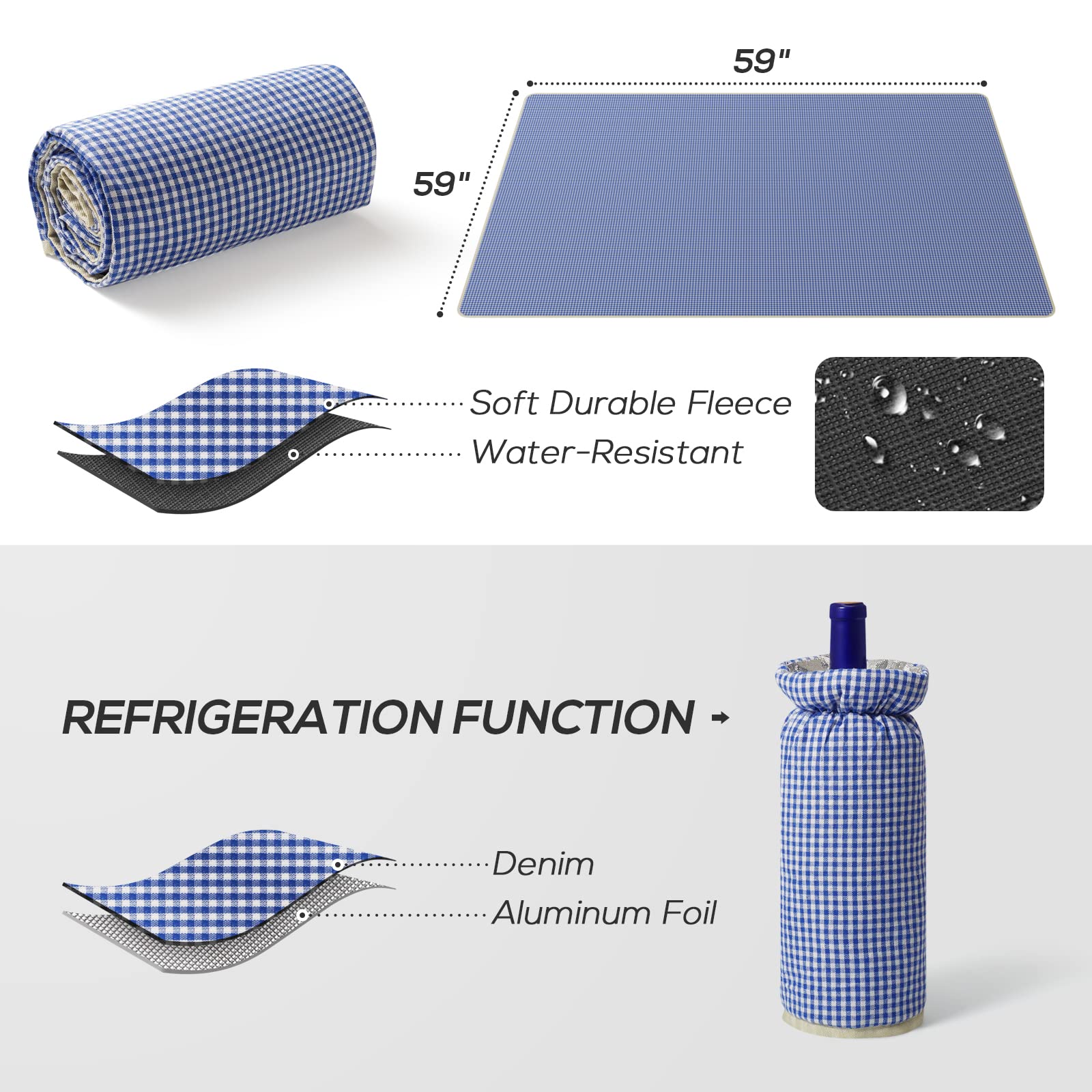 DHAEE removable wine bag and side bottle holder securing chilled beverages