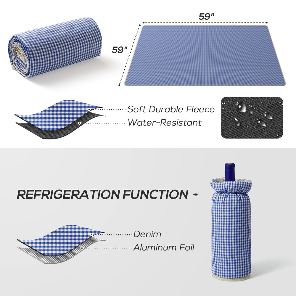 DHAEE removable wine bag and side bottle holder securing chilled beverages