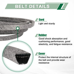 DHLPTX belt installed on a Kubota 54" deck, shows correct routing and restored blade drive