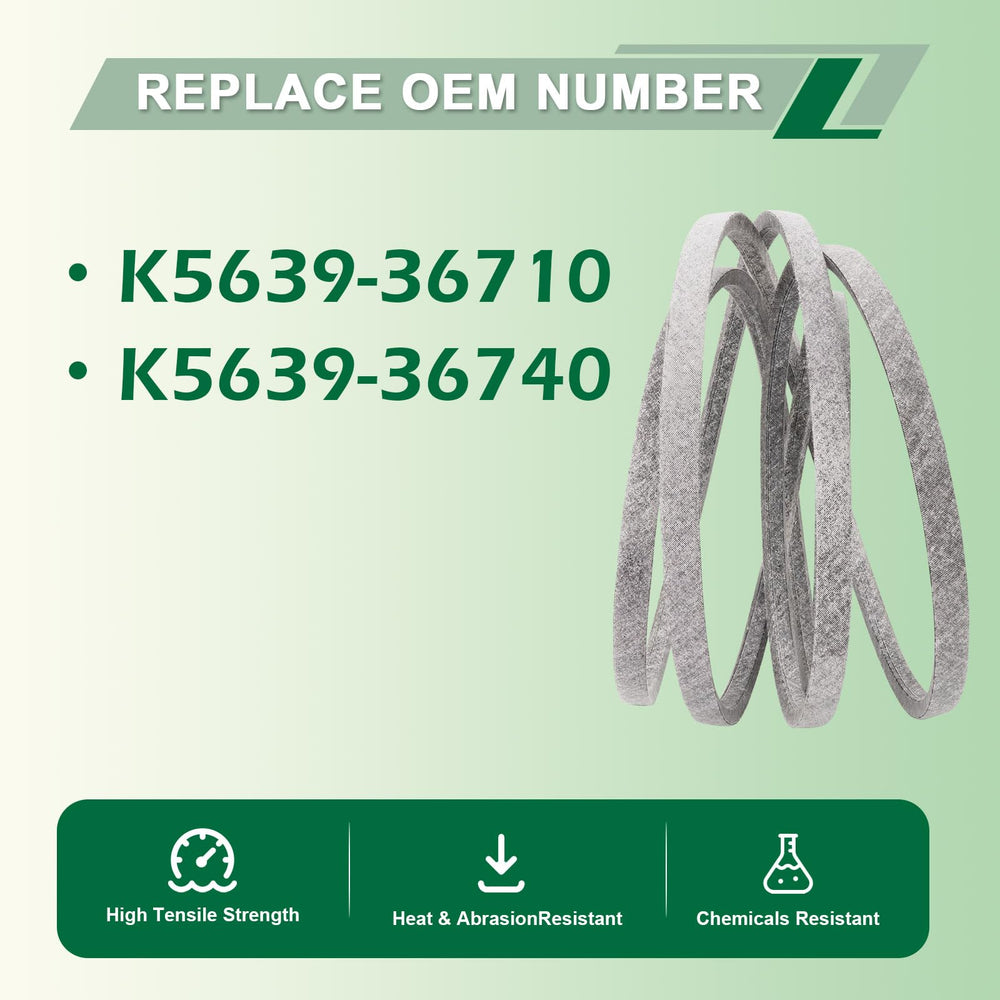 DHLPTX belt laid out full 5/8" x 159" length, demonstrates accurate sizing for fitment