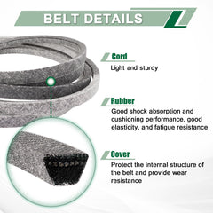 DHLPTX deck belt held in hands to show scale and confirm 5/8" x 152" size